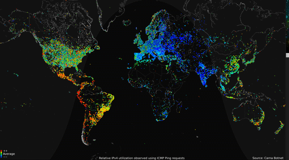 Source: Carna Botnet via Science, 2013.