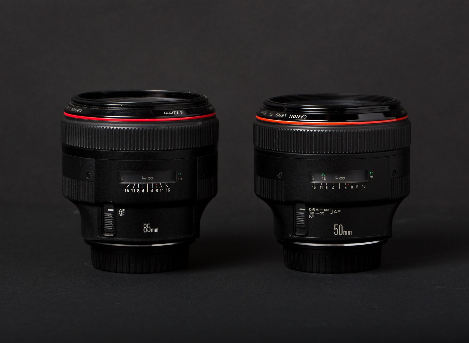 Canon 85mm f/1.2 Canon 50mm Comparison