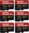 Sandisk UHS-1 microSDXC 128GB Extreme Pro U3 A2 II 6-Pack