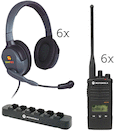 Motorola RDX Radio 6-pack w/ Eartec Full Studio Headset
