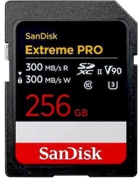 SanDisk SDXC 256GB Extreme PRO 300MB/s R/W UHS-II V90