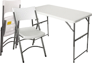 White 48 x 24" Table and Chairs - 3 Piece Set