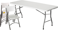 White 72 x 30" Table and Chairs - 3 Piece Set