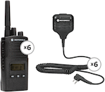 Motorola RMU2080d Two-Way Radio 6-pack w/ Remote Speaker Mic