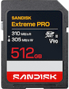 SanDisk SDXC 512GB Extreme PRO 310 MB/s UHS-II V90 U3