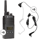 Motorola RMU2080d UHF Radio w/ PTT Discreet Earpiece 6-pack