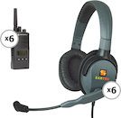 Motorola RMU2080d Radio 6-pack w/ Eartec Studio Headset