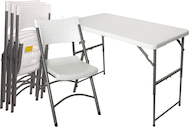 White 48 x 24" Table and Chairs - 5 Piece Set